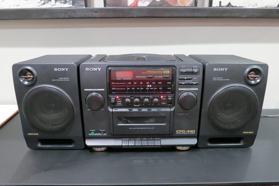 Vintage Sony CFD-440 Boom Box Portable Stereo CD Player Great Sound Excellent Condition