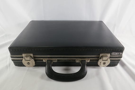 Vintage Black Faux Leather Cassette Case: Savoy Industries 1980s Hard Shell (30 Cassettes)