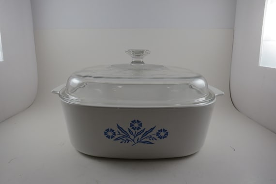 1972-1979 Corning Ware A-84-B Blue Cornflower 4 Quart Sauce Pot with A-12-C Lid Excellent Condition