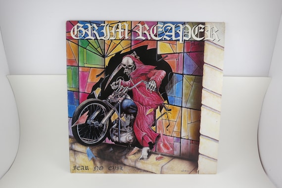 Vintage 1985 Fear No Evil Vinyl LP - Grim Reaper Heavy Metal Record