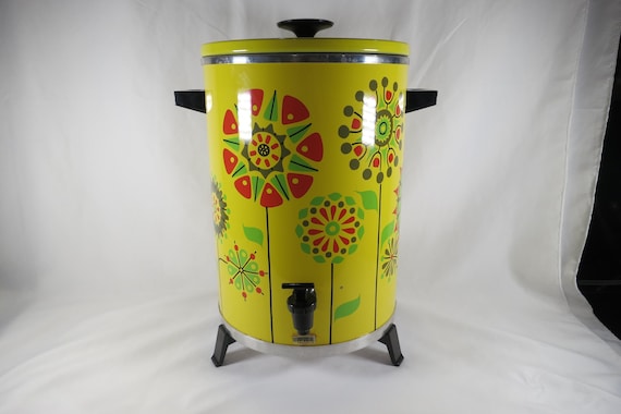 1972 West Bend Flower Power 30 Cup Electric Percolator Complete Works