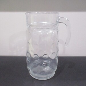 Glass Water Pitcher With Ice Spout With Brown Retro Floral 