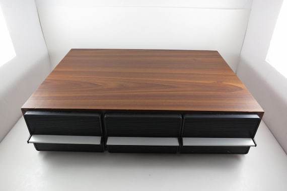 Vintage 1980s Faux Wood Cassette Tape Holder, 36 Capacity