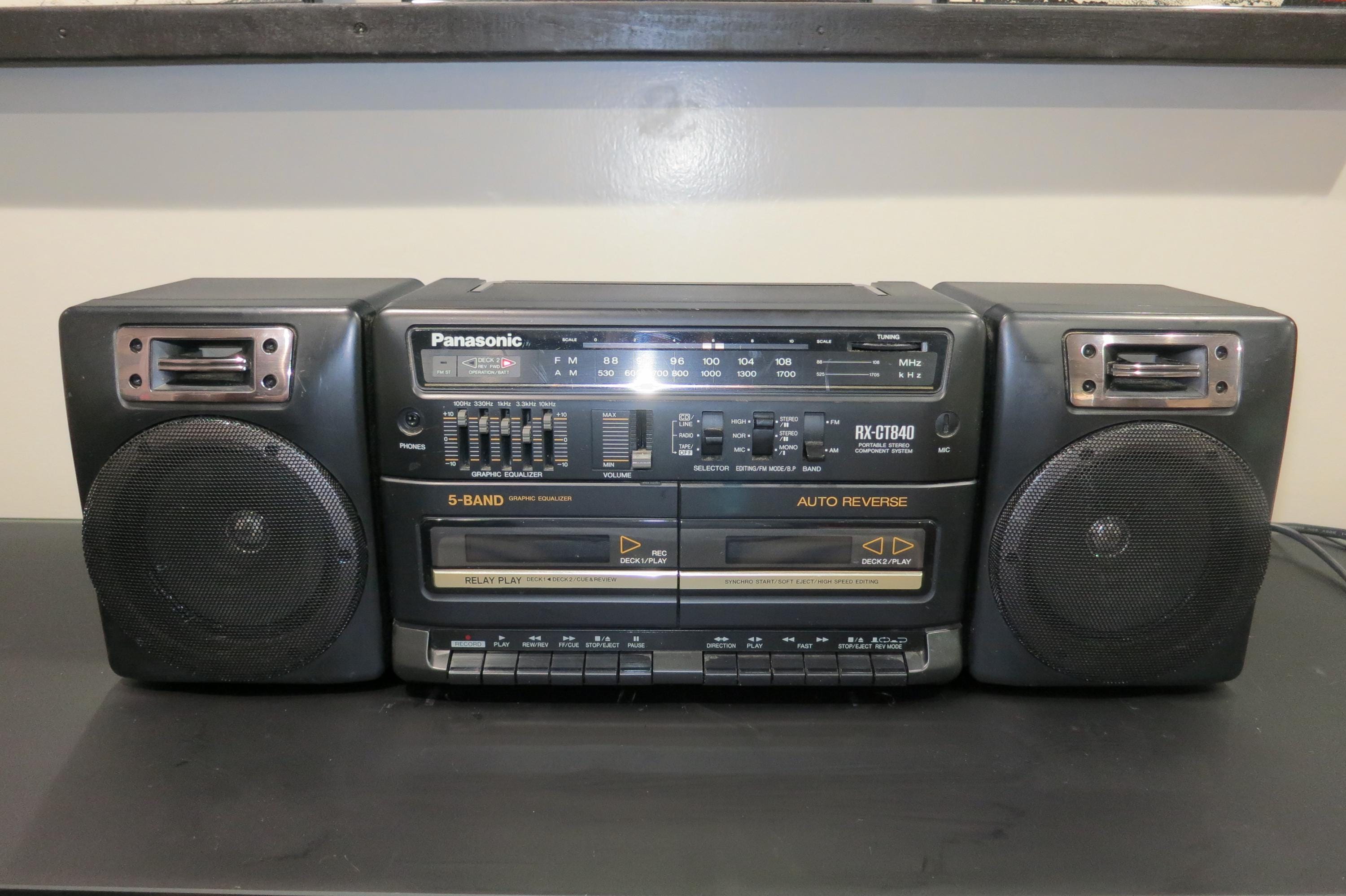 1980's Panasonic RX-CT840 Portable Stereo Boom Box Great Sound
