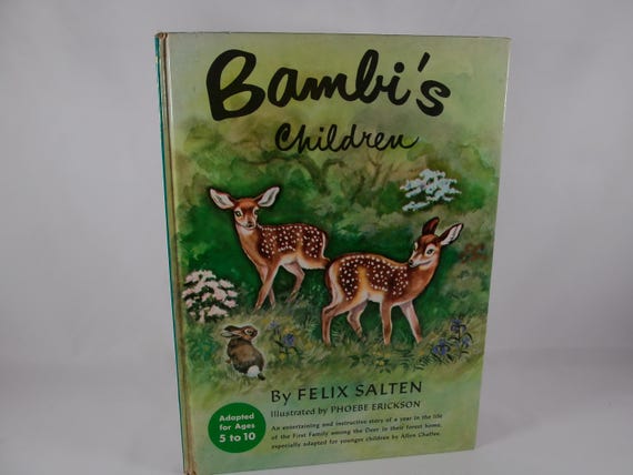 1950 Bambi's Children Book by Felix Salten Hardcover Illustrated