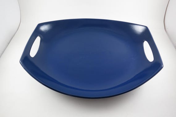 Dansk Classic Fjord Oval Handled Platter Dark Blue 14x11