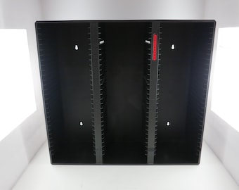 1990s Black Laserline CD Holder: Stores 90 CDs, Hard Plastic, Free Standing/Wall Mount
