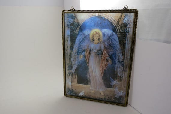 Stunning Via Vermont Stained Glass Angel with Doves Window Hanging by Lena Liu Gold Chain