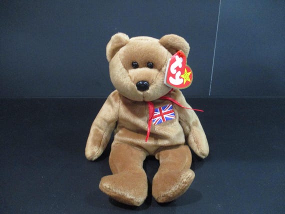 Vintage 1997 TY Beanie Baby Britannia The Bear MWMt Christmas Gift