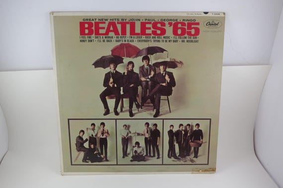 Vintage Beatles '65 Vinyl LP Record: 1964 Mono First US Pressing