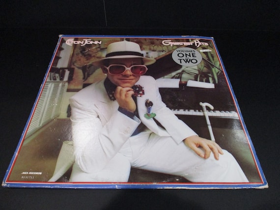Vintage 1981 Vinyl LP Record Elton John Greatest Hits Volume One and Two Excellent Condition 68222