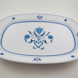 Noritake Progression China Blue Haven Pattern 9004 13 1/2 Inch Serving Platter Like New Condition