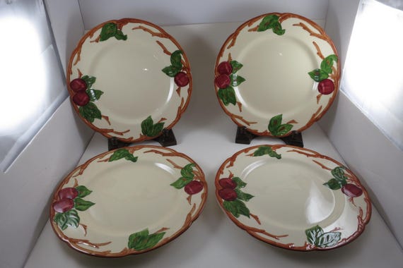 Vintage Franciscan Apple Earthenware Dinner Plates - Set of 4