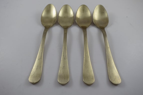 Set of 4 Gold Bombay Santorini Flatware 6 1/8 Inch Teaspoons