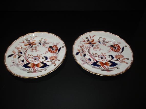 Pair of Vintage Booths English China Fresian Pattern A8022 6 Inch Bread Plates Excellent Used Condition