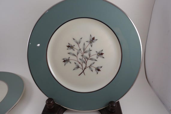 Set of Four MCM Lenox Kingsley Pattern 8 3/8 Inch Salad Plates Pristine