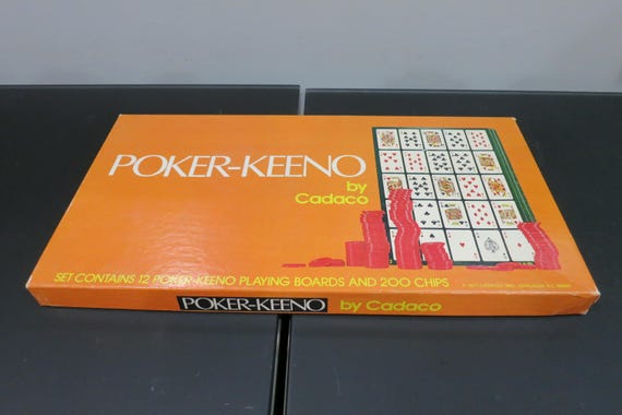Vintage 1977 Cadaco Poker Keeno Game, Complete 12 Board Set