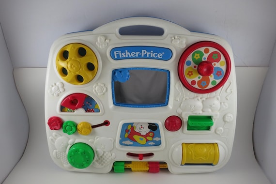 Vintage 1993 Fisher Price Baby Crib Activity Center with Crib Straps