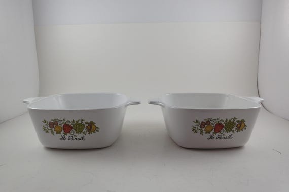 Pair of Corning Ware P-43-B Spice O' Life Pattern 2 3/4 Cup 22 Ounce Petite Dishes 1985-1999 Excellent Condition