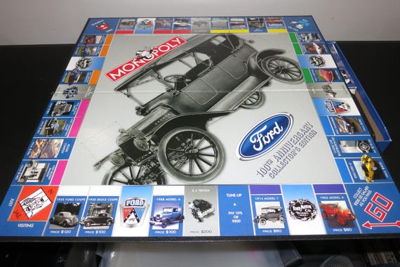 Vintage 2003 Monopoly Ford 100th Anniversary Collectors Edition