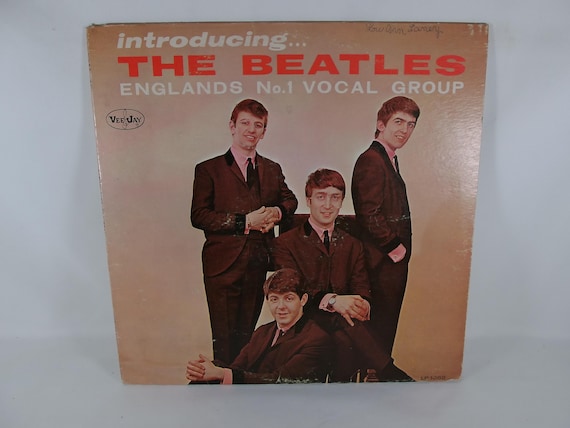 1964 Vinyl LP Record Introducing the Beatles Vee Jay Records Plain Black Silver Label EX