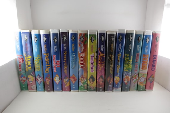 Vintage Walt Disney VHS Tapes Kids Clamshell Cases Black Diamond Edition Sleeping Beauty 101 Dalmatians Sold Individually