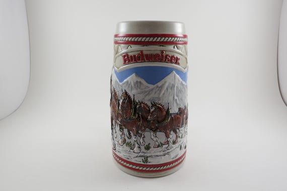 Vintage 1985 Budweiser Clydesdale Holiday Stein Collectors Series A Excellent Condition