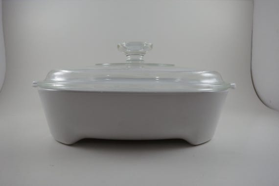 Vintage 1980s Corning Ware Microwave Browning Dish with Glass Lid MW-9