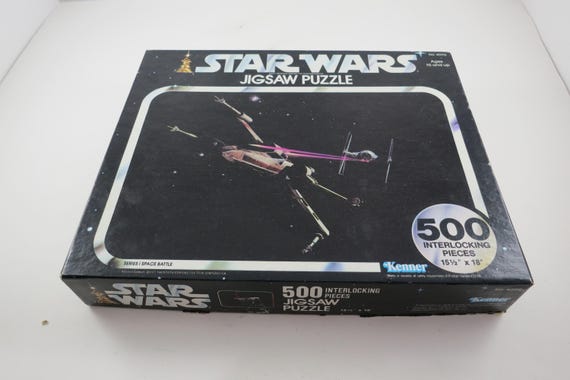 Vintage 1977 Kenner Star Wars Jigsaw Puzzle 15.5x18 No 40110 Series I Space Battle 500 Pieces Excellent Condition