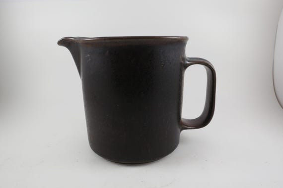 1960's Arabia of Finland Stoneware Ruska Pattern Light and Dark Brown 32 Ounce Pitcher