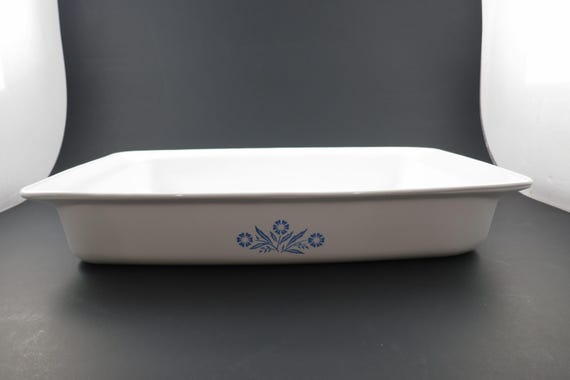 Vintage Corning Ware 2 3/4 Quart Lasagna Casserole Roasting Pan Cornflower Blue P-332