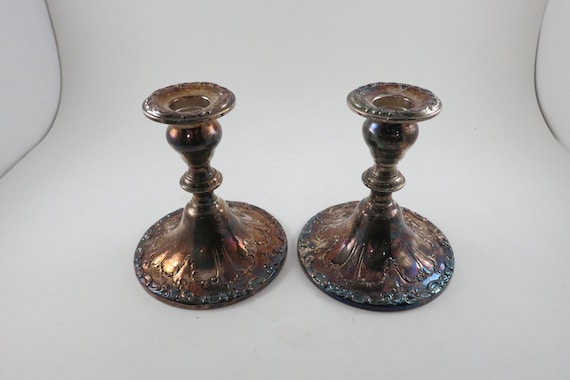 Vintage Pair Of Gorham 5 Inch EP Candlesticks YC3004