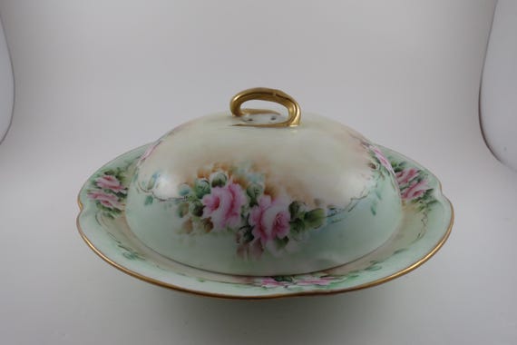 Vintage J&C Bavaria Hand Painted Covered Tureen Artist Signed