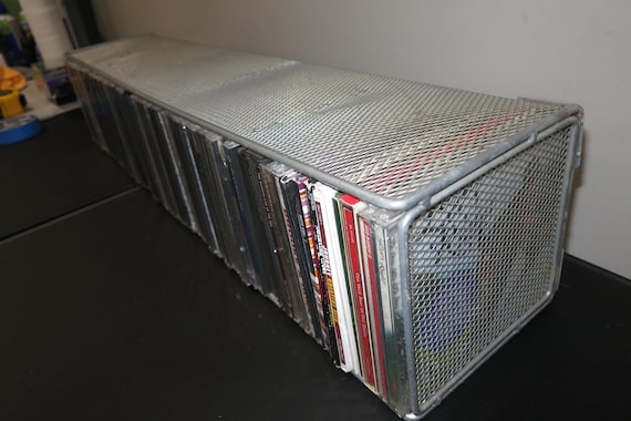 Vintage 90s Metal CD Holder: 60-Disc Capacity Display