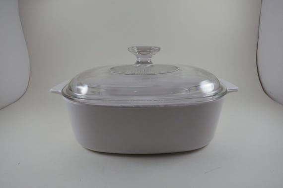 Vintage Corning Ware 2-Quart Saucepan - All/Just White A-2-B with Glass Lid