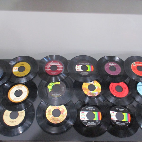 Lot of Vinyl 45 RPM 7 Inch Records for Crafts Decor DIY Arts Record Bowls Projects or Display Man Cave Choose from 5 10 15 25 50 100 200