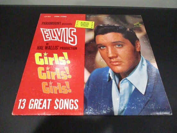 Vintage 1962 Vinyl LP Record Elvis Presley in Girls! Girls! Girls! Soundtrack Very Good Condition Long Play Label Original 58178