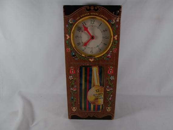 1967 The Golden Hours Library Complete 12 Book Set in Grandfather Clock Case