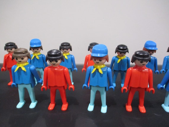 Collection of 21 Vintage 1970's Playmobil Figures Some with Hats Excellent Condition Free Shipping