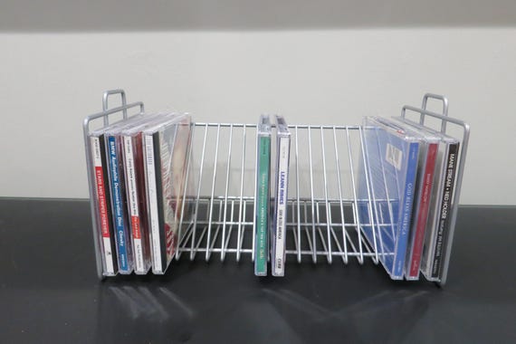 Vintage Metal CD Crate: 20-Disc Capacity, Vertical/Horizontal Display