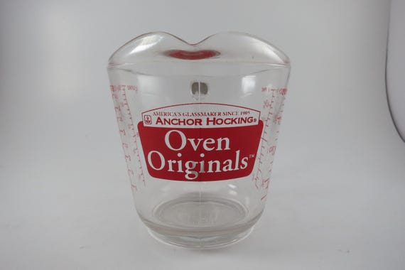 Vintage Hocking Originals 2-Cup Measuring Cup - Red Letter Design