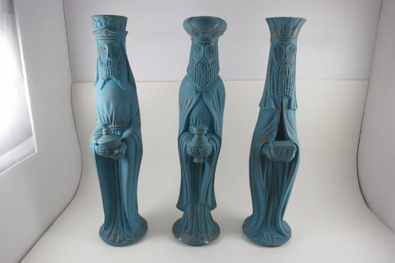 3 Wise Men Ceramic Immortals Deities 13 Inches Tall MCM