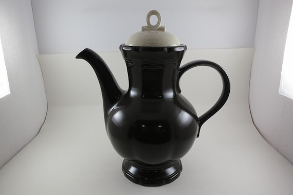 Vintage Mikasa Italian Terrace E8901 Tea/Coffee Pot with Lid Antique White & Brown