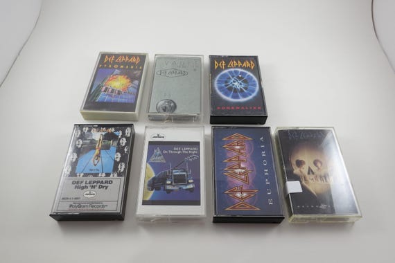 Vintage 1980's Def Leppard Cassette Tapes Excellent Condition Pyromania Hysteria Adrenalize First Strike Vault Sold Individually