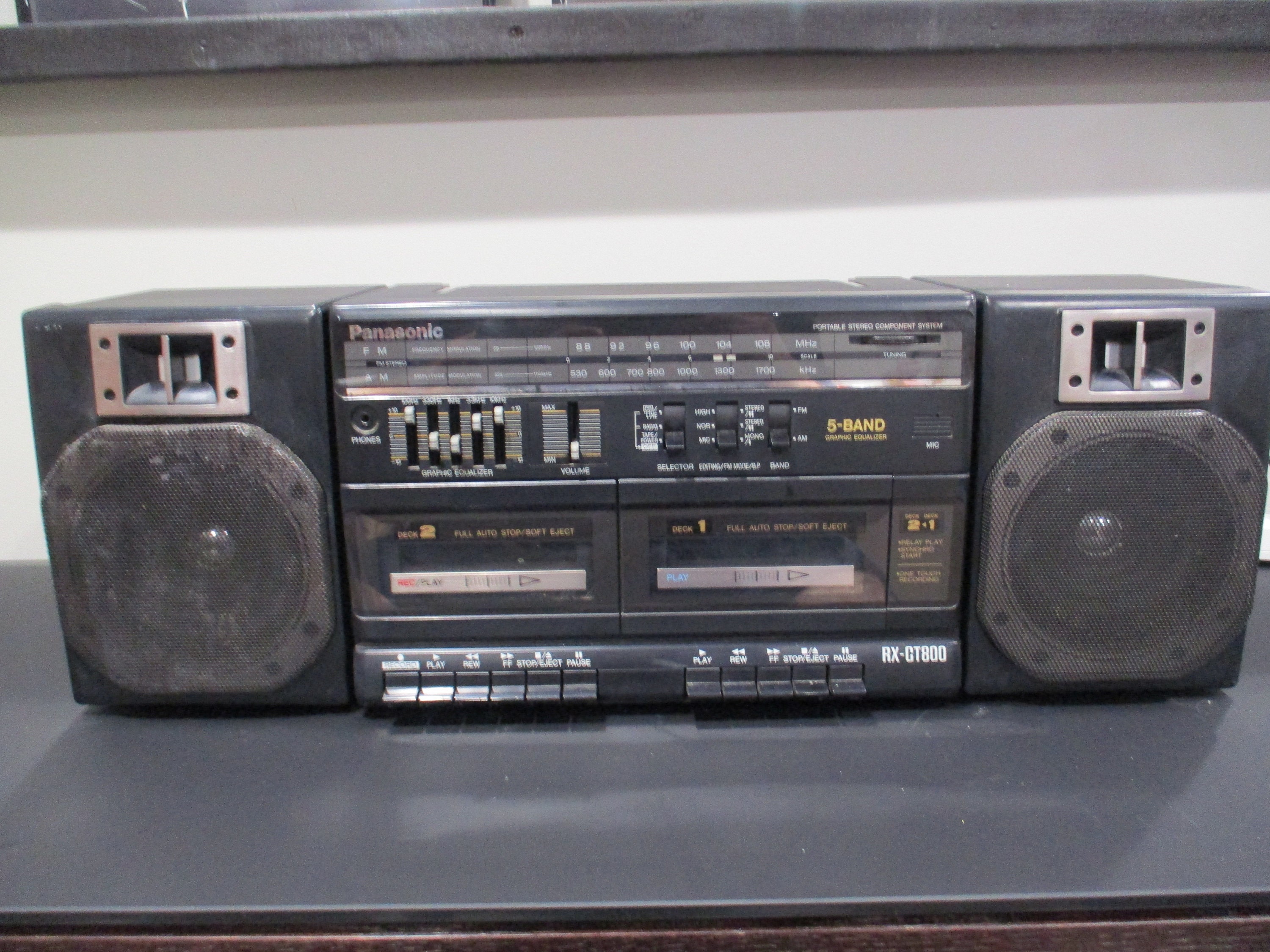 Vintage 1980's Panasonic RX-CT800 Portable Stereo Cassette Player