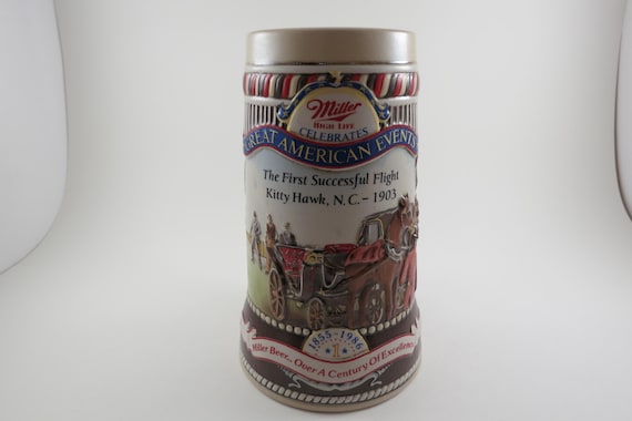 Vintage Miller 1986 First Successful Flight Beer Stein 7 Inches Tall