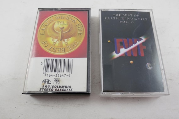 Vintage 1980's Earth Wind & Fire Cassette Tapes Best Of Volume I and II Sold Individually