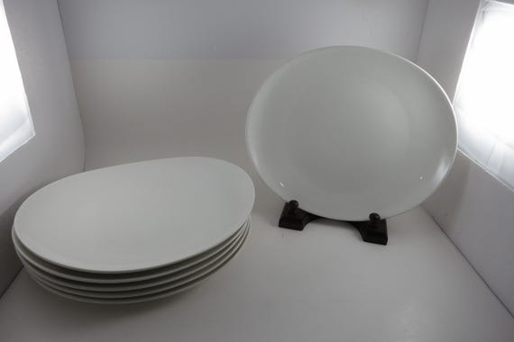 Sweese White High Rim Dinner Plates 11 Inch Set of 6
