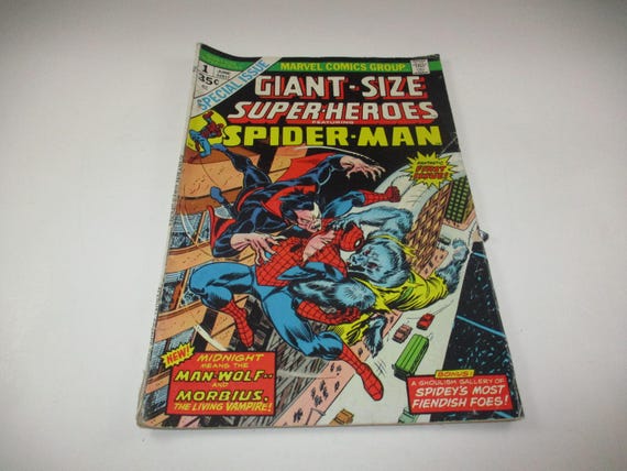 Vintage June 1974 Giant Size Super Heroes Comic Featuring Spider Man Issue No 1 Very Good Condition