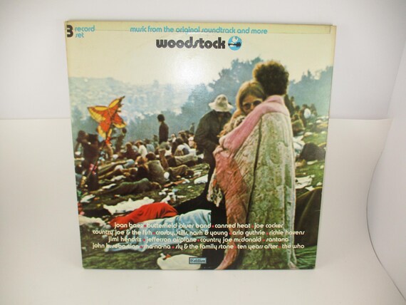 Vintage 1970 Vinyl LP Record Woodstock Music From the Original Soundtrack and More Three LP Set Excellent Condition 70037